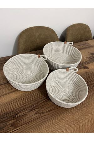 25x10-23x9-20x8-3’lü Sepet Takımı Banyo, Mutfak, Oda Organizeri-el Yapımı Dekoratif Sepet