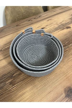 25x10-23x9-20x8 3lü Hasır Sepet Takımı-banyo,mutfak,oda Organize,elyapımı Dekoratif Sepet
