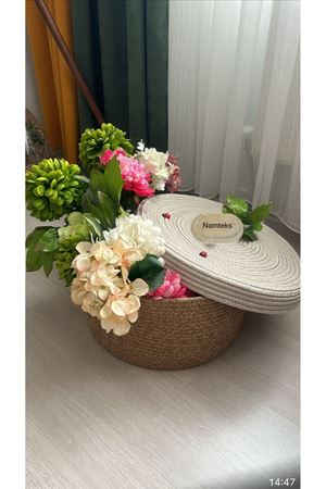 Natural, Jüt, Desenli, Sepet, Dolap Içi, Çocuk Odası, Düzenleyici, Saklama Sepeti, Ekmek Sepeti